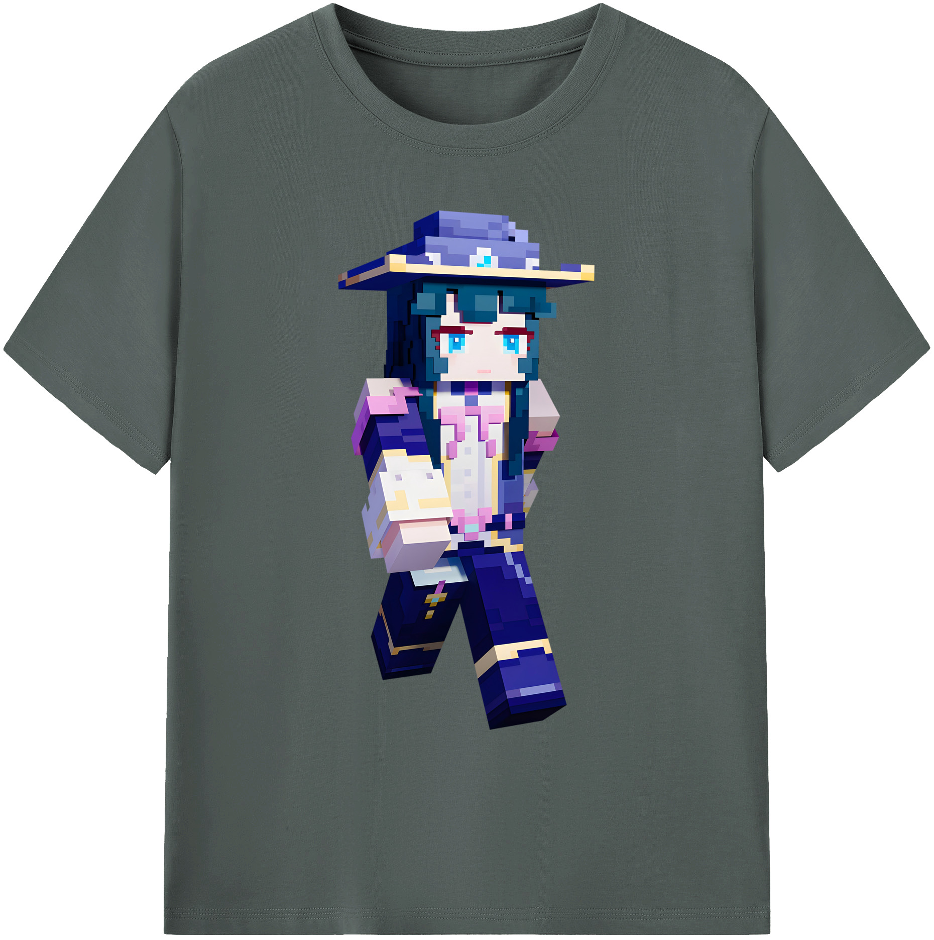 （画像用） マインクラフト ブロックの世界 Minecraft MC Block world 綿100％ メンズ半袖Tシャツ｜肌触りやわらか＆通気性